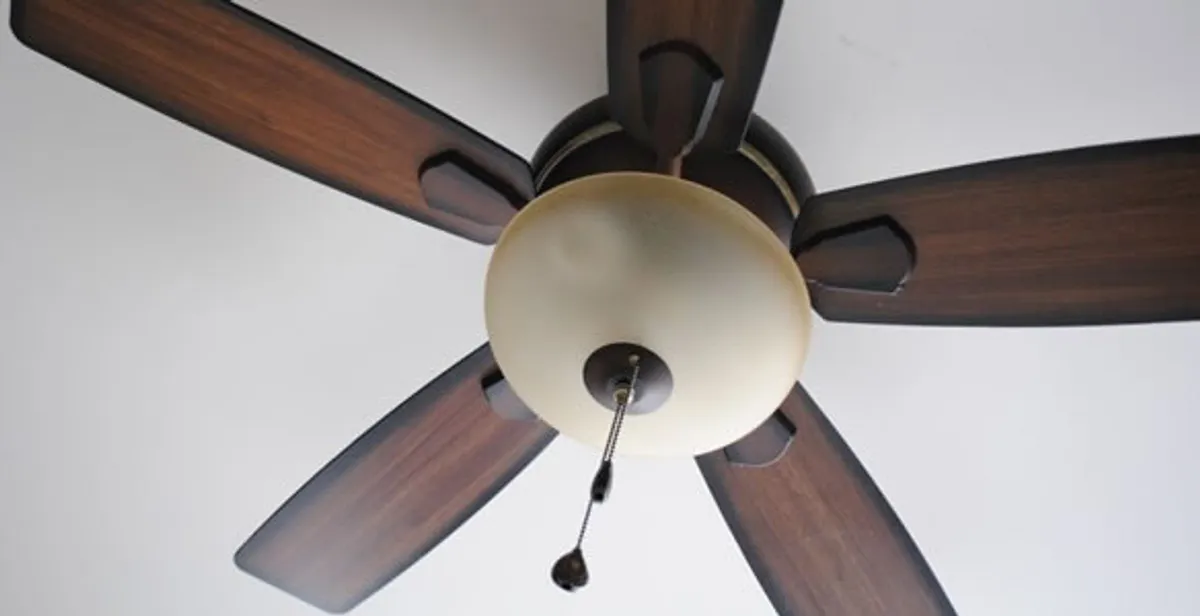 Fully installed ceiling fan with balanced blades and light fixture in Grand Rapids, MI